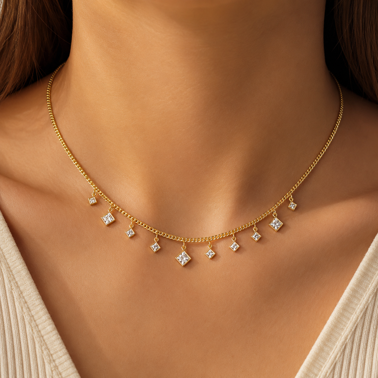 Dainty Crystal Drop Necklace