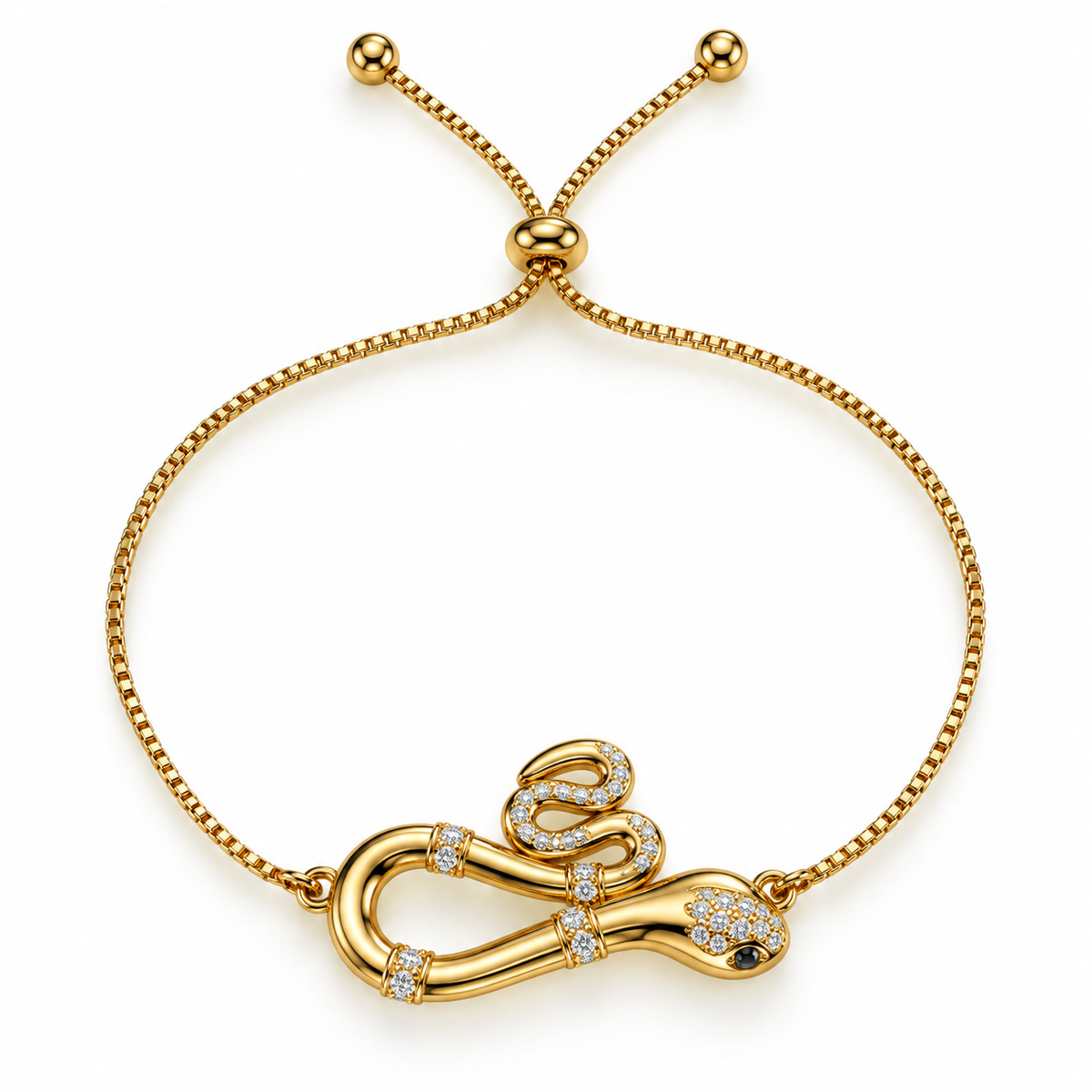 Golden Snake Adjustable Bracelet