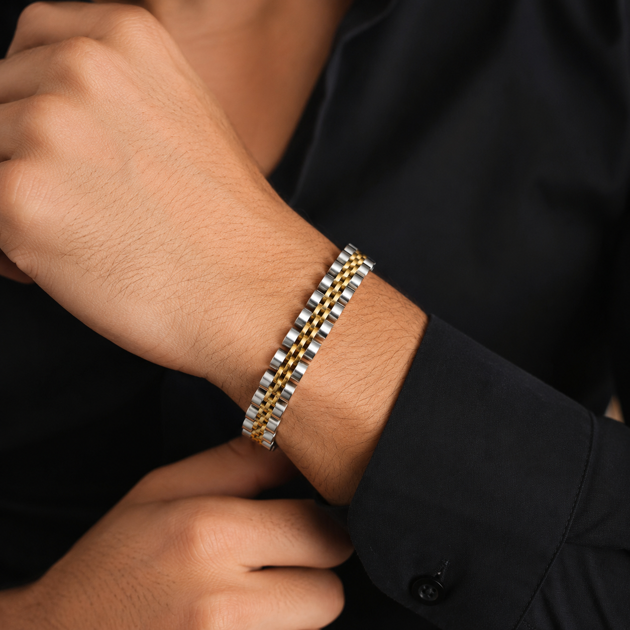 Two-Tone Rolex-Inspired Link Bracelet(8mm)