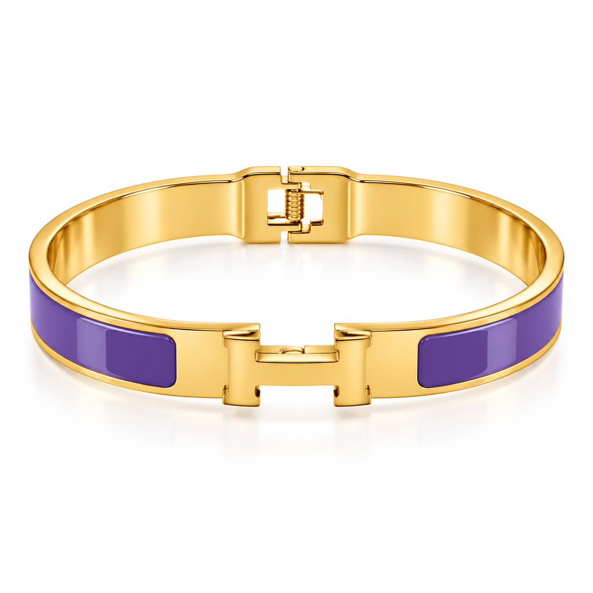 Tangerine Enamel Interlock Bangle
