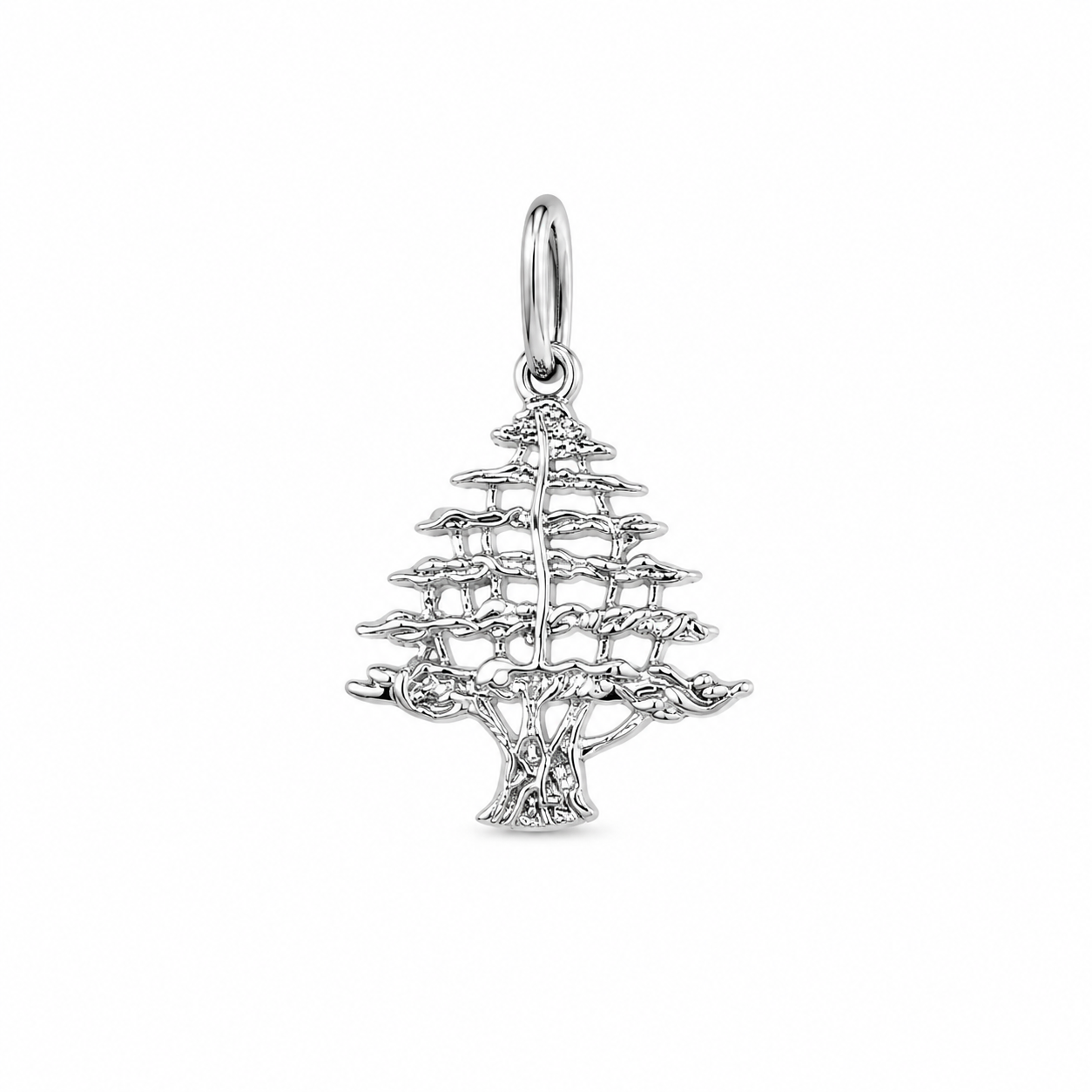 925 silver engraved Cedar of Lebanon Pendant