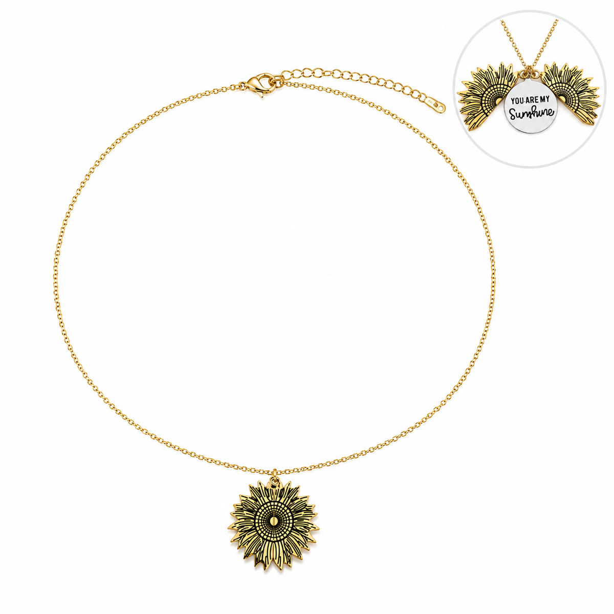 Sunflower Secret Locket Necklace