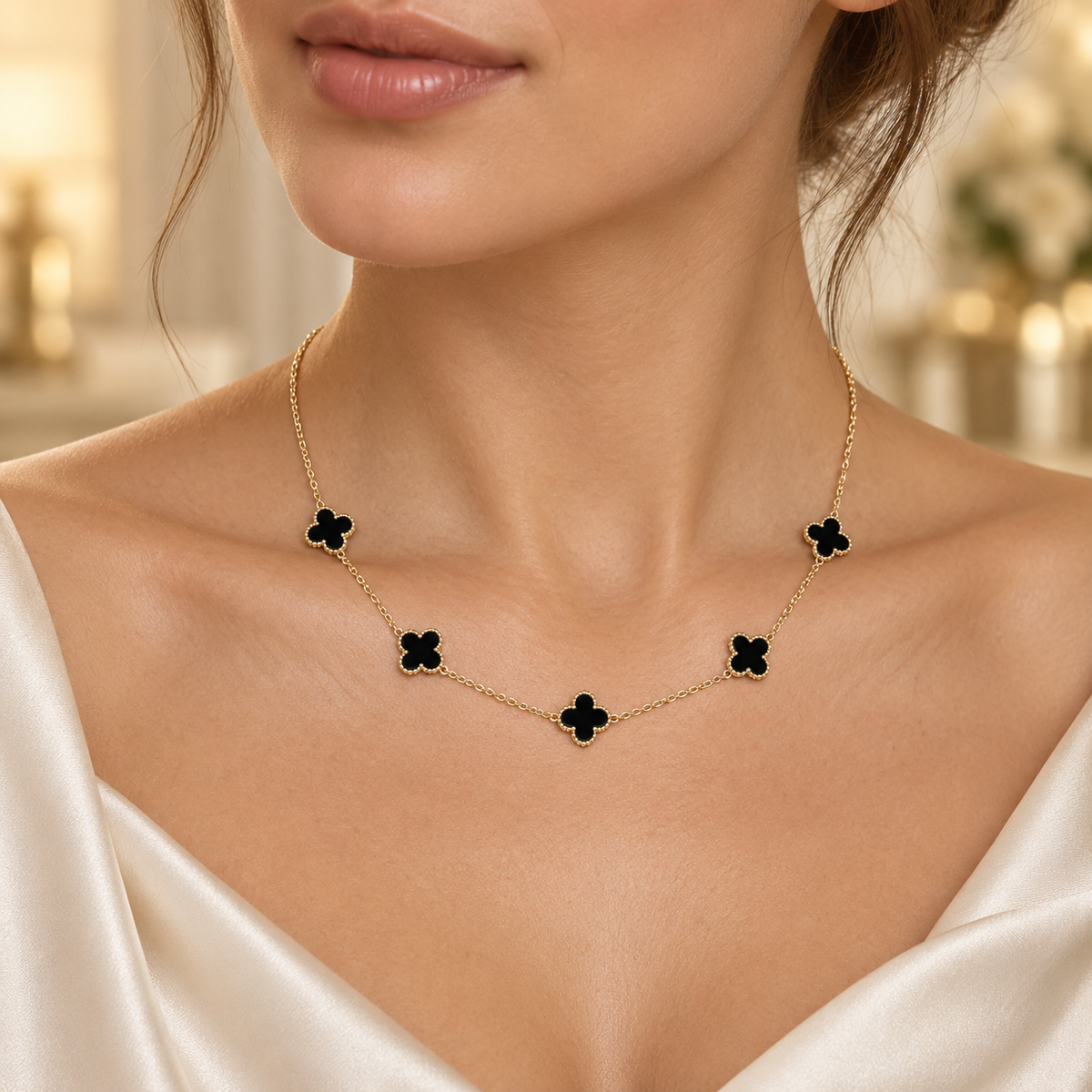 Stainless small five Clover Necklace