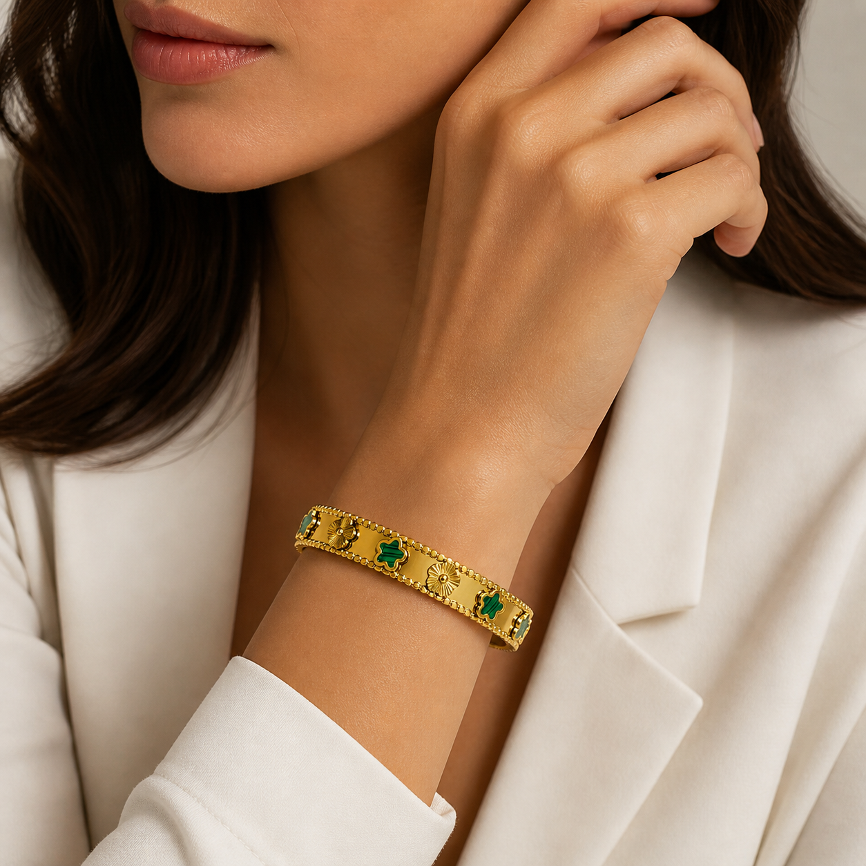 Clover Bloom Gold-Plated Bracelet