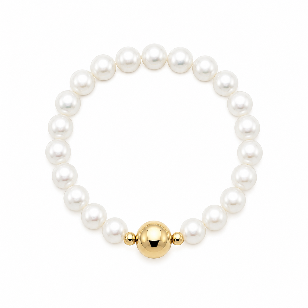 Pearl Elegance Bracelet with Golden Accent