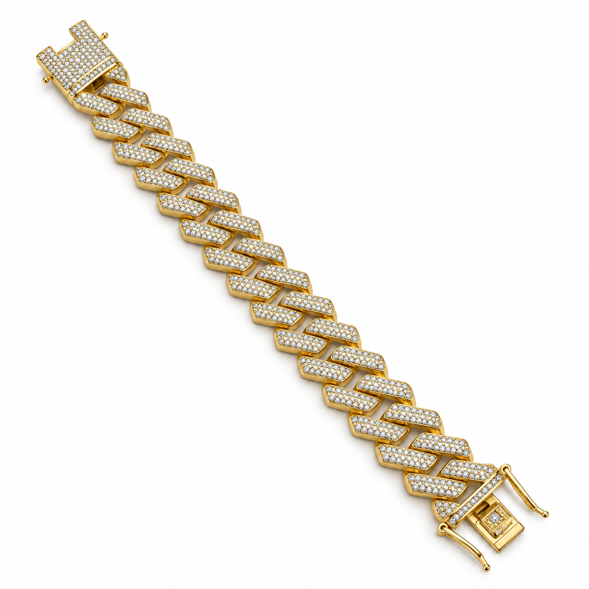Brass Iced Cuban chain bracelet