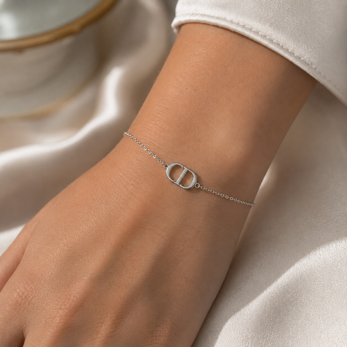 Duo CD Initials Bracelet – Silver & Gold Harmony
