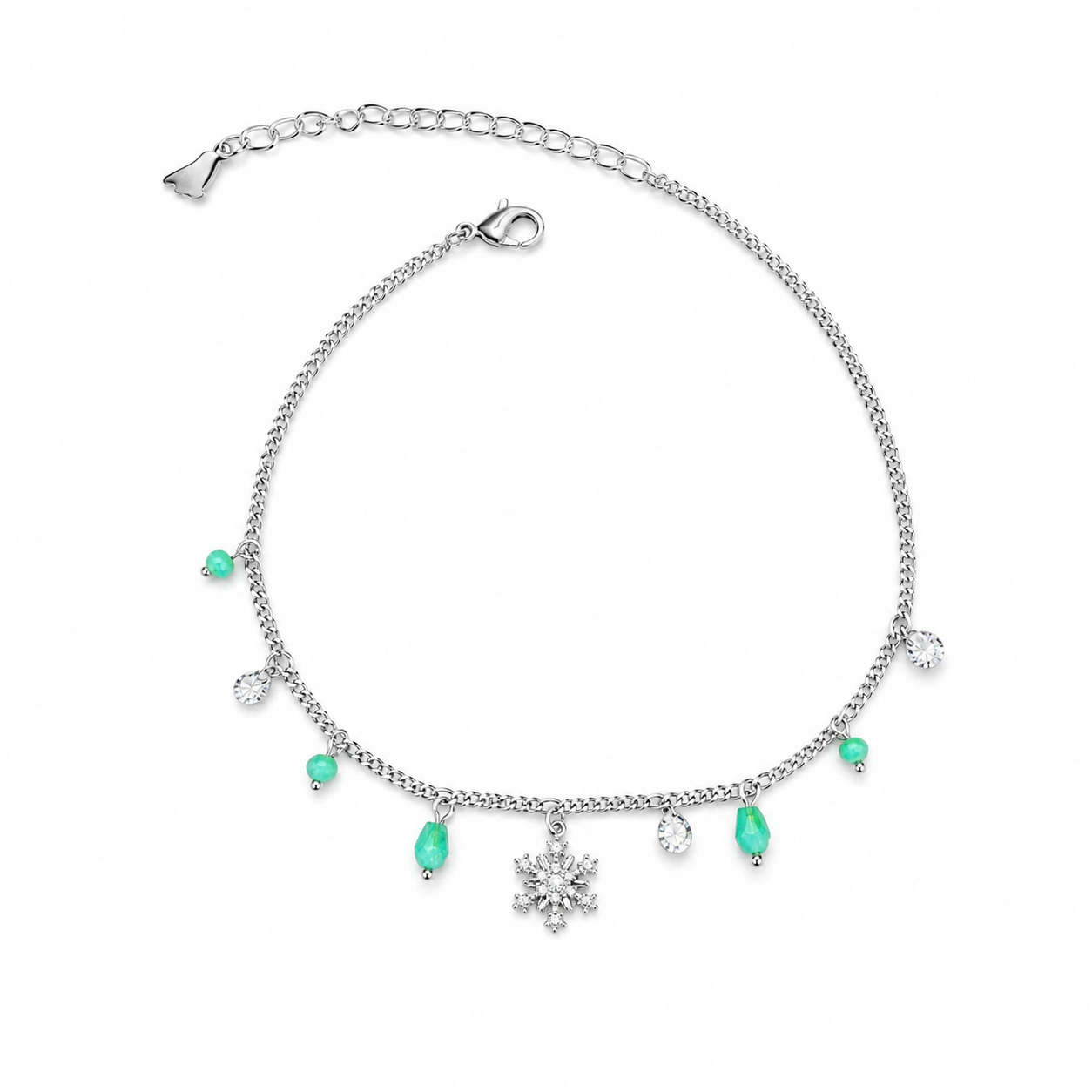 Snowflake Charm Anklet