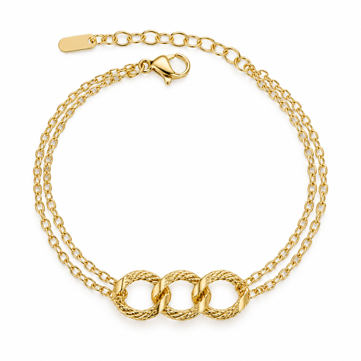 “Eternal Trio” 18K Gold-Plated Bracelet