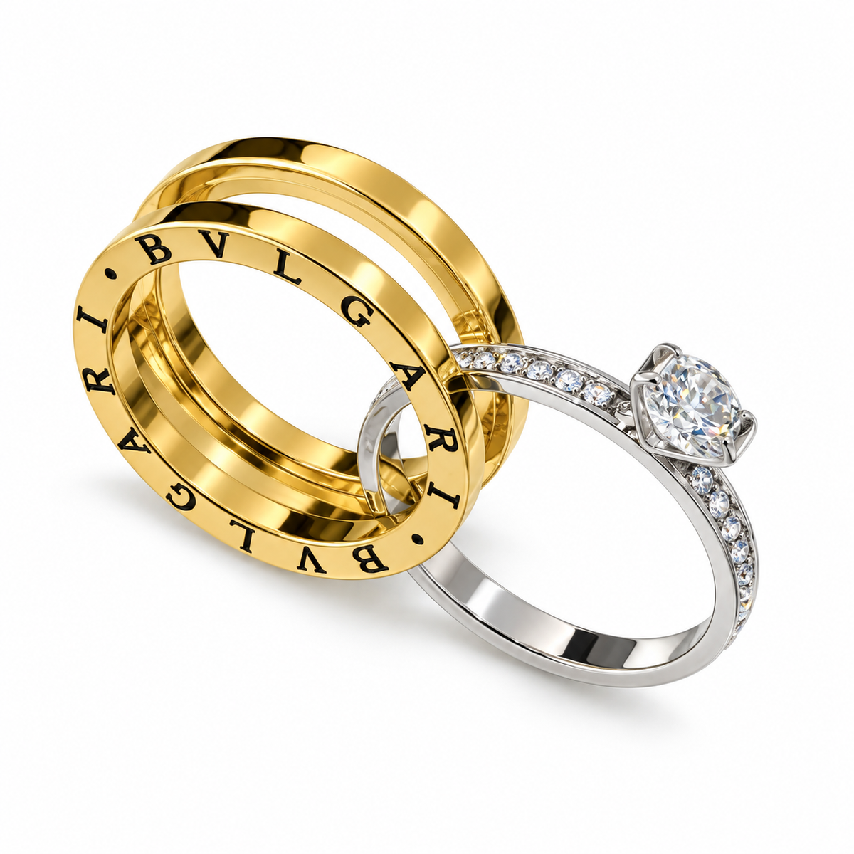 Luxe twins Duo Ring – Gold & Silver
