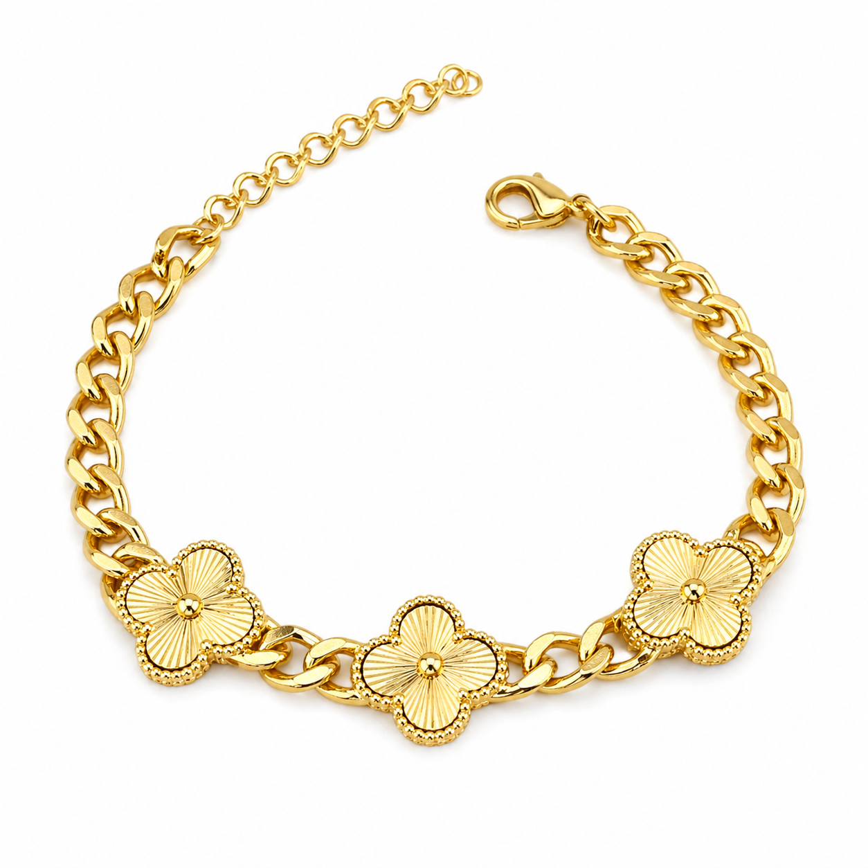 Vancleef 3 flower chain bracelet