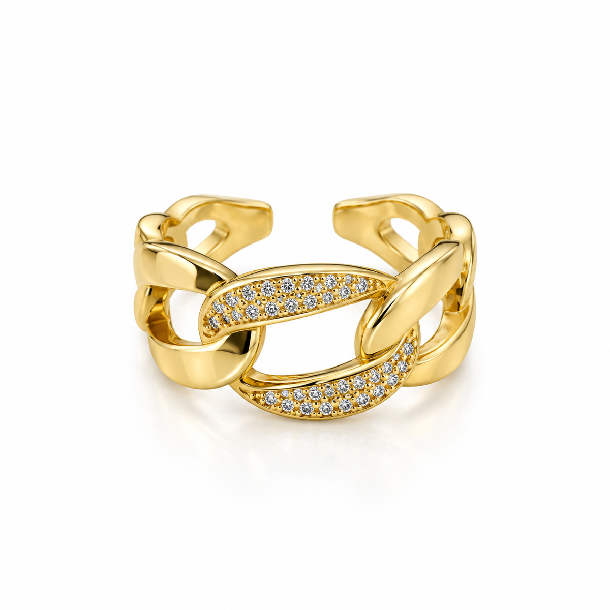 Bold Chain-Link Gold Ring