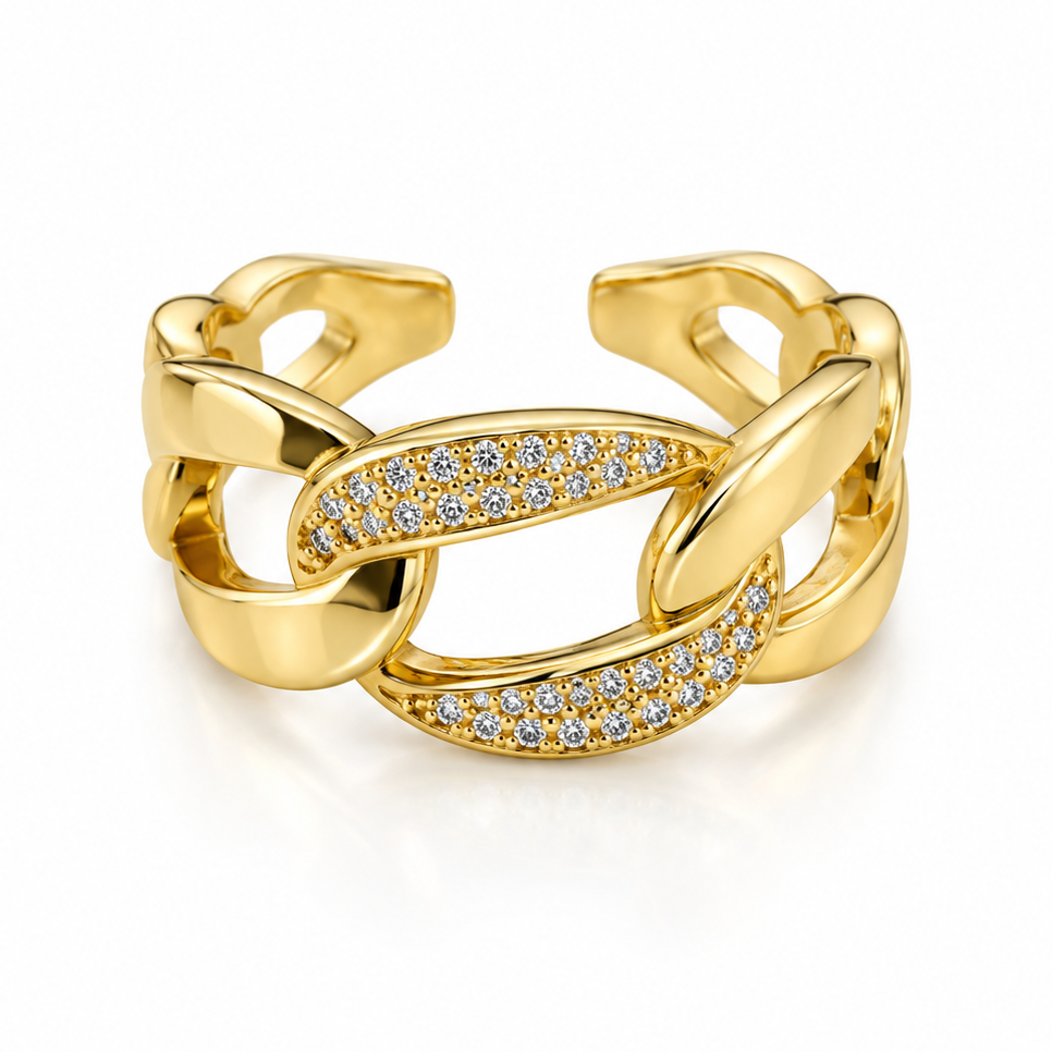 Bold Chain-Link Gold Ring