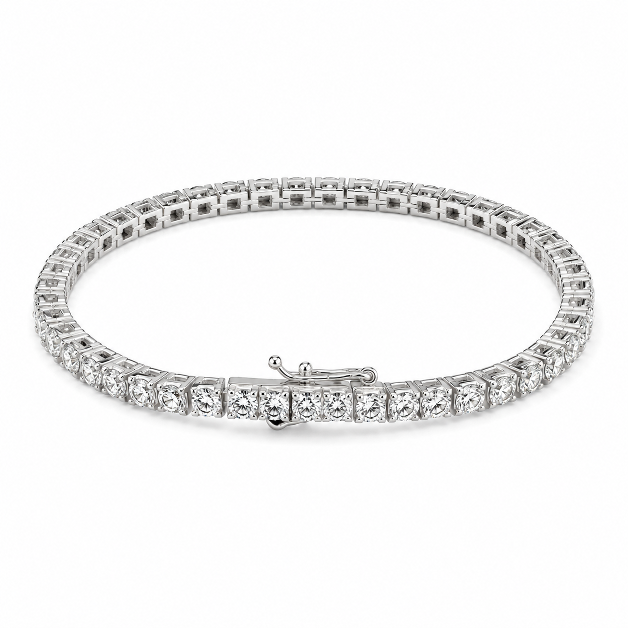 Silver 925 Tennis Bracelet(3mm)-white diamondlite stone