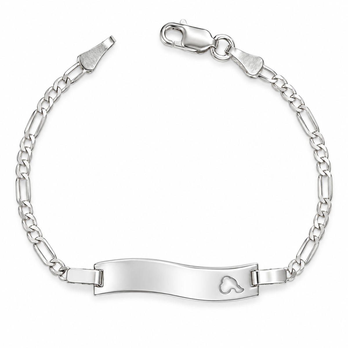 925 Sterling Silver Kids’ Wave ID Bracelet(3.6g)