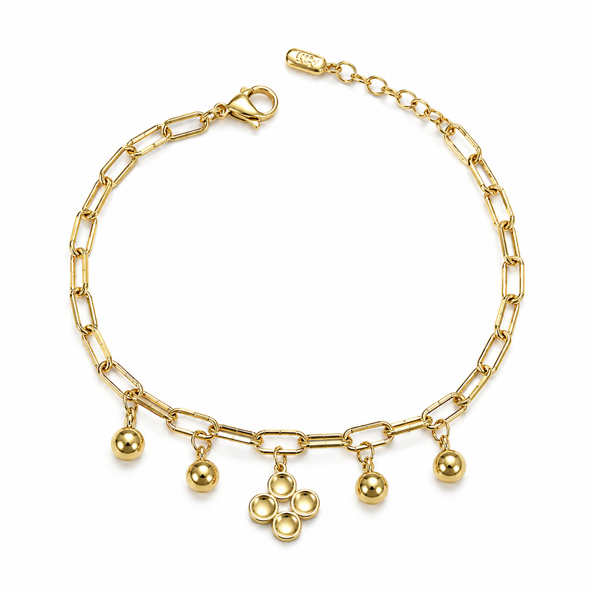 Floral Charm Chain Bracelet
