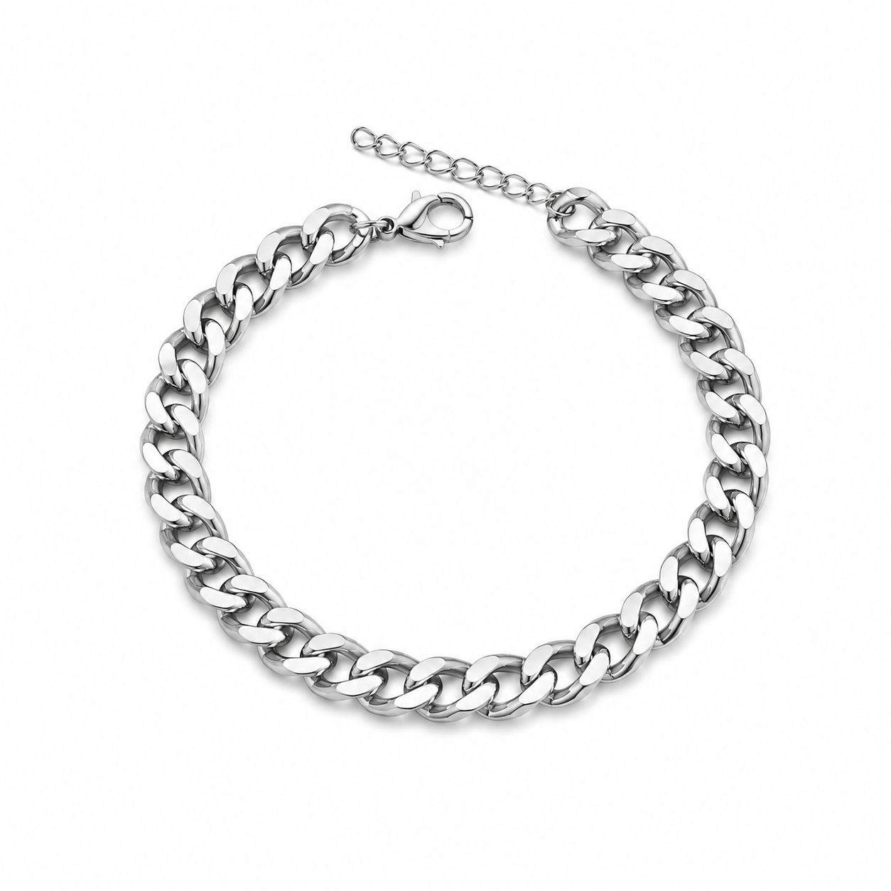 Silver color Cuban Link Bracelet