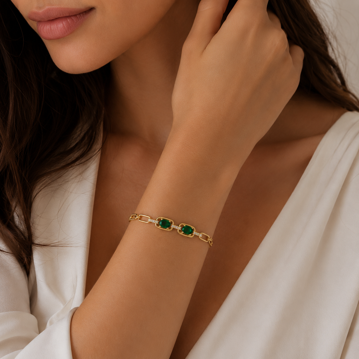 Colored stone Link Bracelet