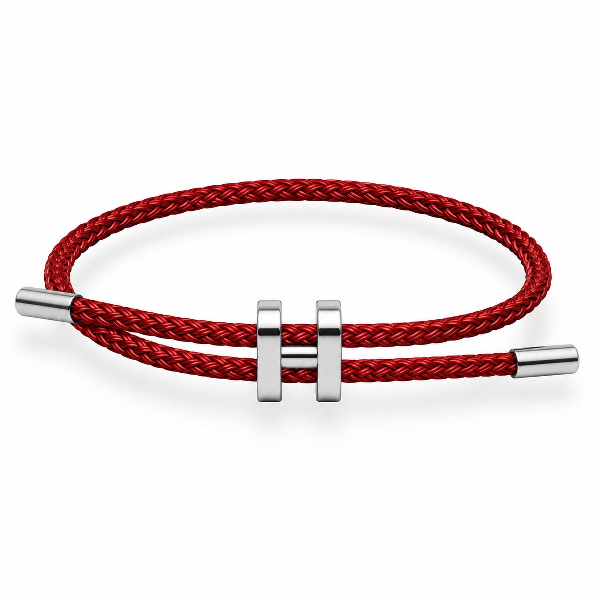 H Bracelet with Silver Interlock Clasp