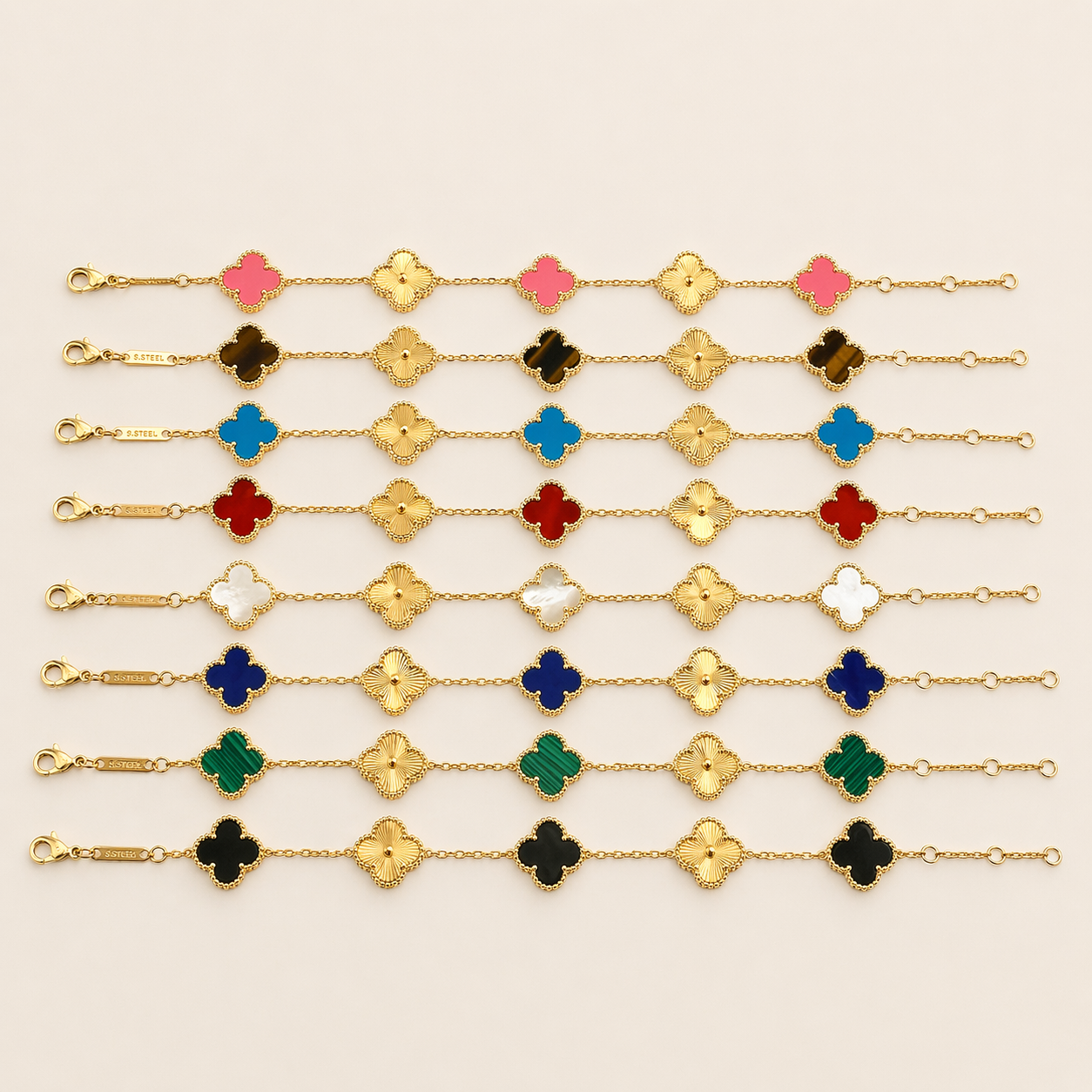 Vip vancleef hybrid Bracelet – 18K Gold-Plated & Colorful Charm Variants