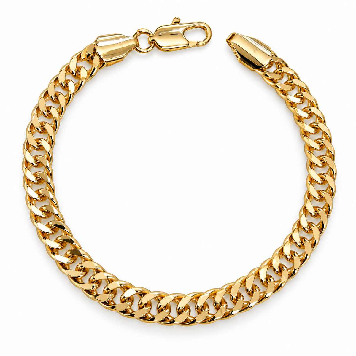 Flat Cuban chain Link Bracelet Collection – Multiple Widths