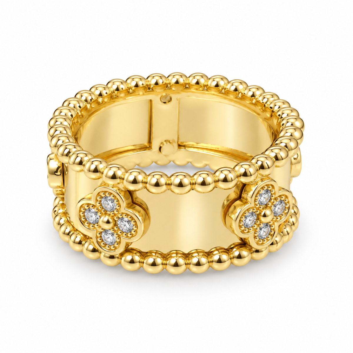 Bloom clover Beaded Band Ring
