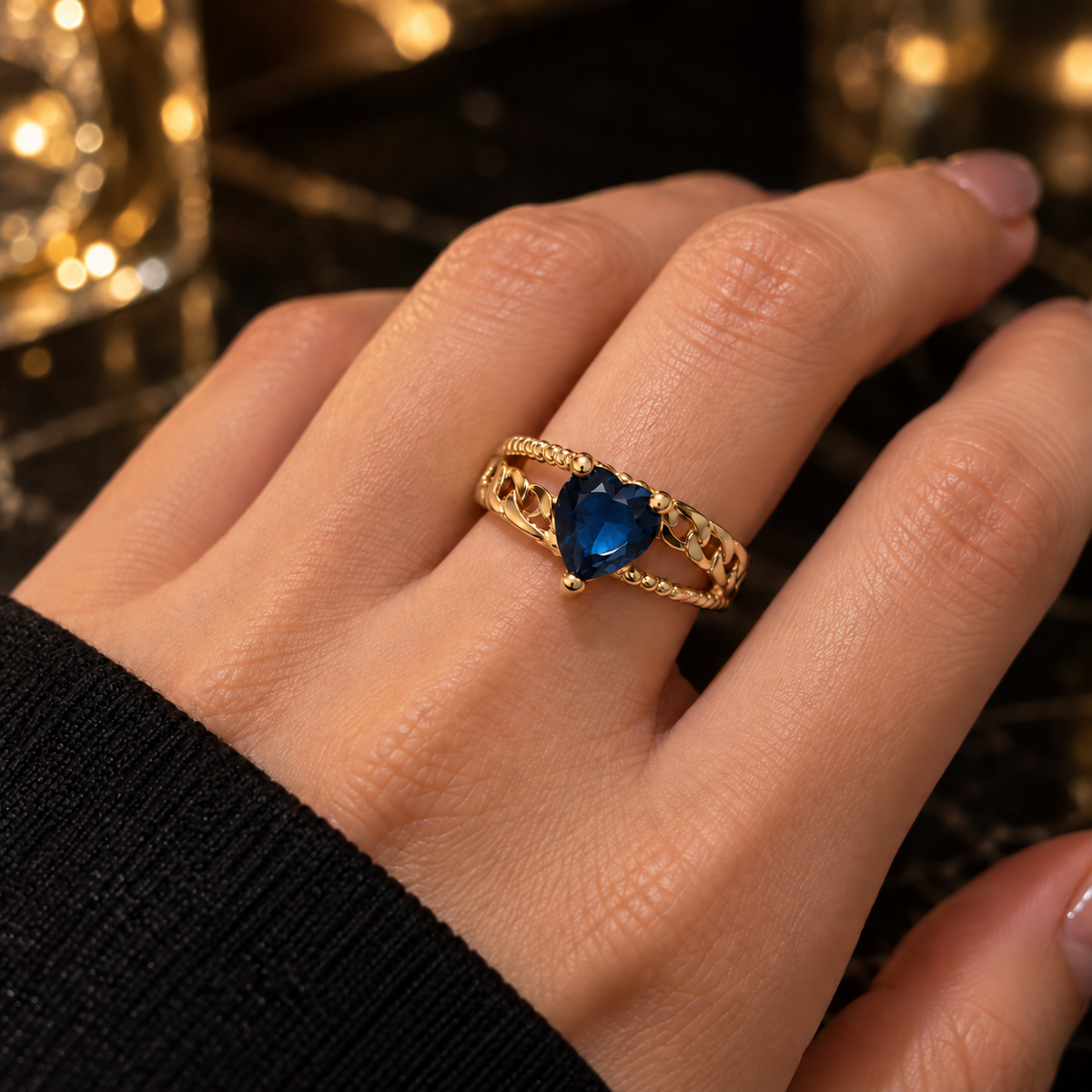 Chained Heart Ring