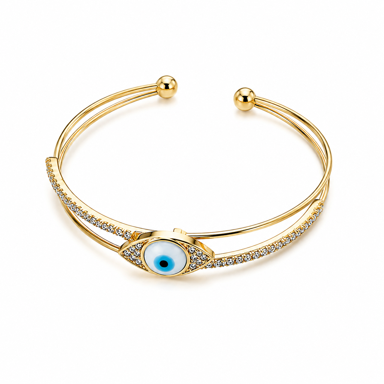 Evil Eye Double-Band Bangle