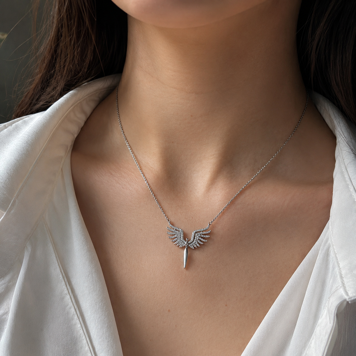 “Phoenix bird”Winged Pendant Necklace