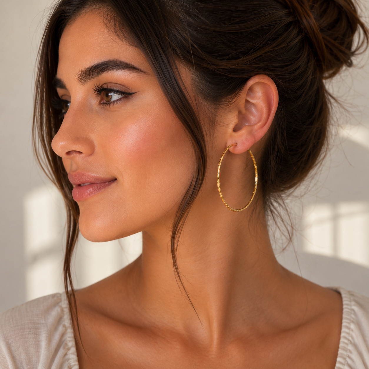 Classic Gold Hoop Earrings(5.5cm diameter)