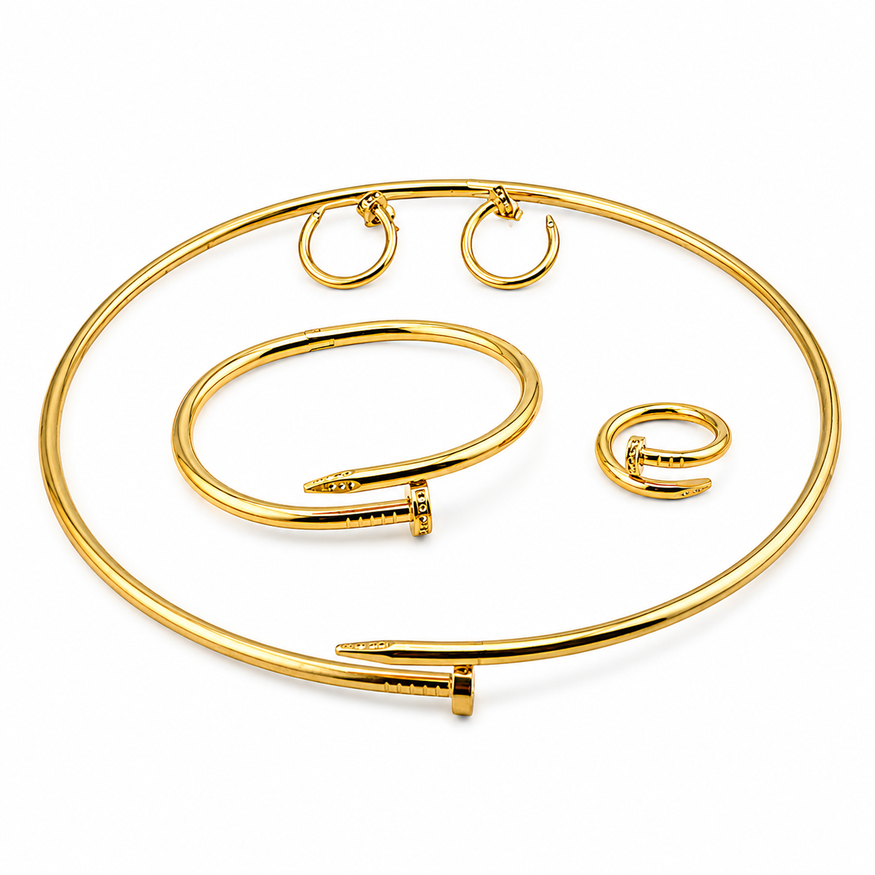 Nail cartier pin Chic Set – Bold, Edgy, Gold