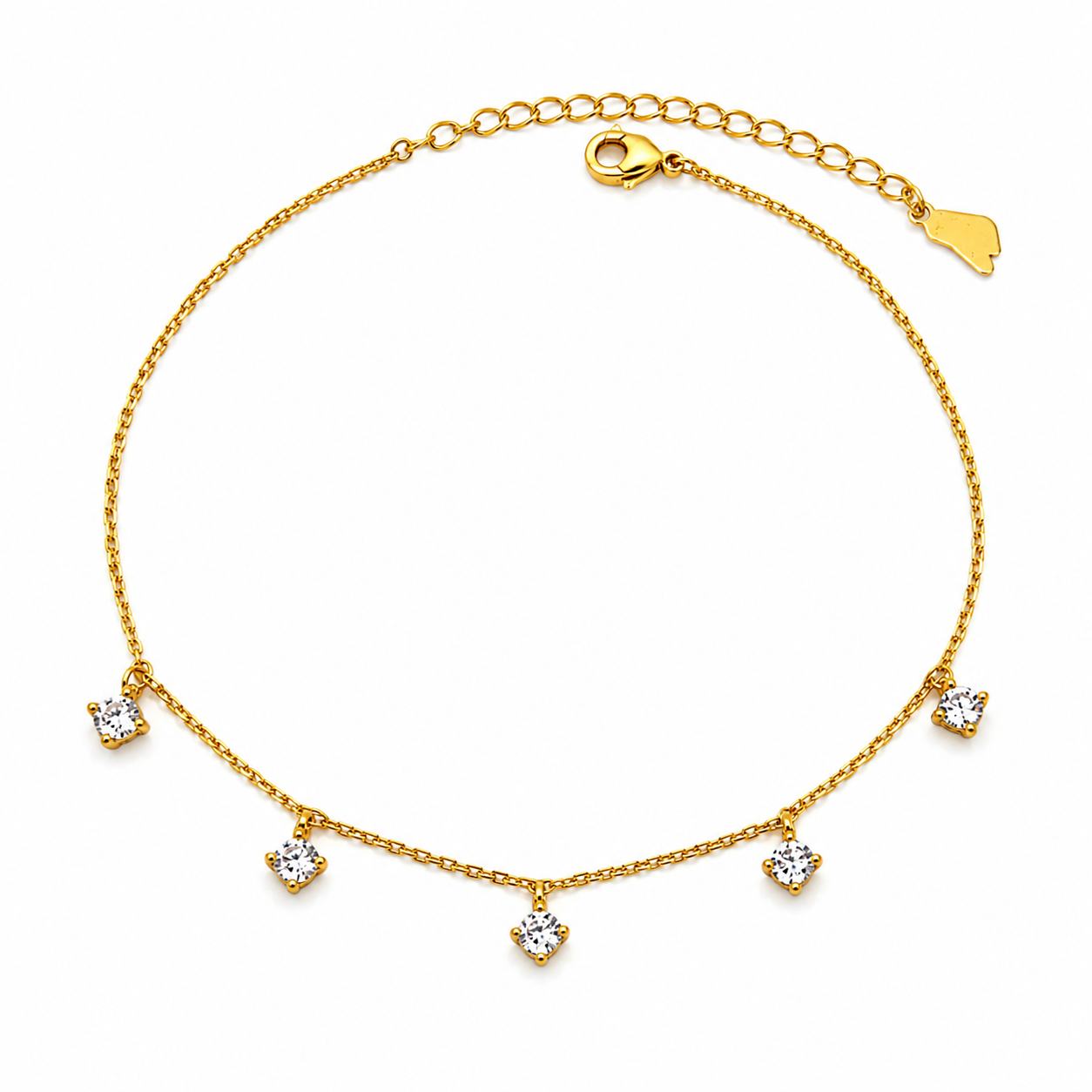 Dainty Crystal Drop Anklets – Gold & Silver Options