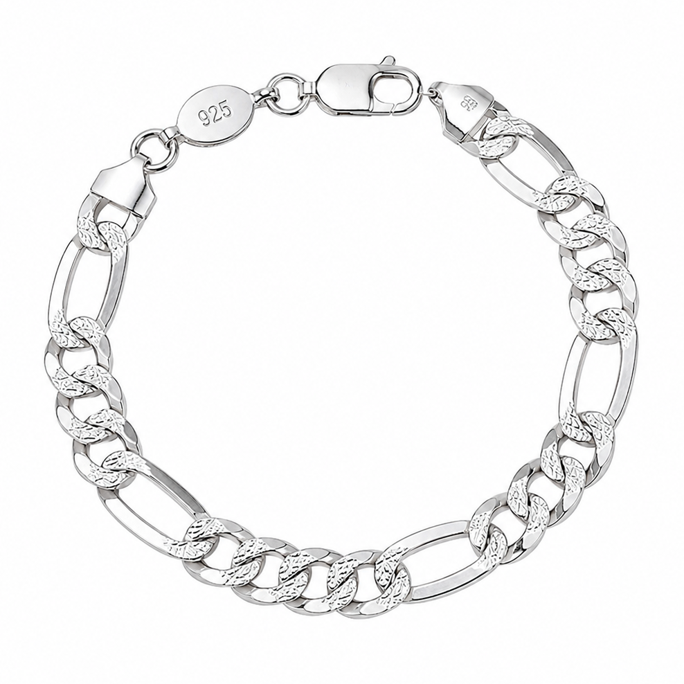 Silver 925 Figaro Chain Bracelet – Classic Italian Style | Poshewix