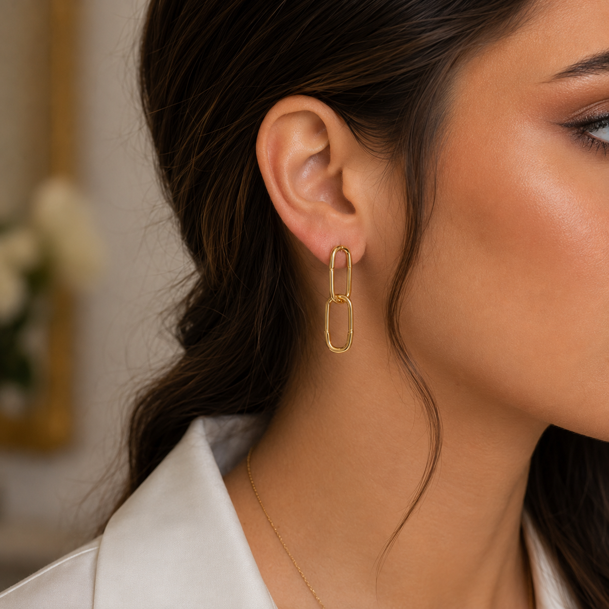 Pin Link Drop Earrings