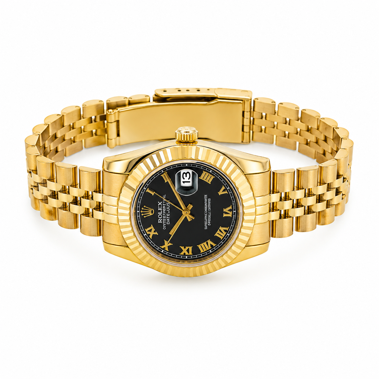Rolex Gold Elegance Women’s Watch – Black Dial(woman)
