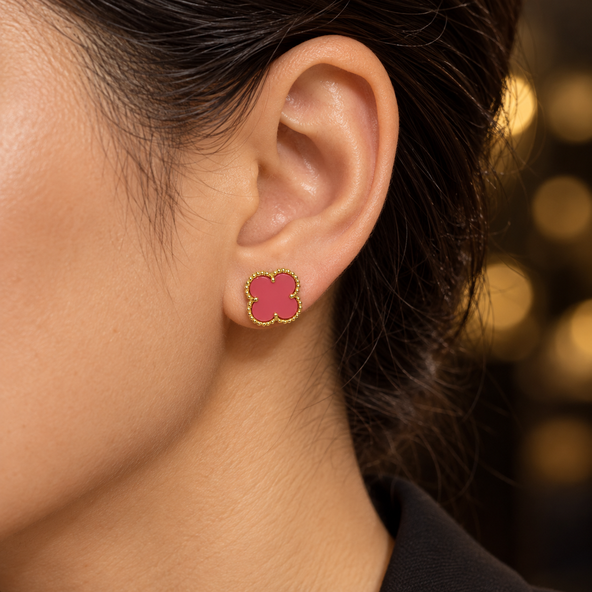 Clover Stud Earrings – Multi-Color Collection