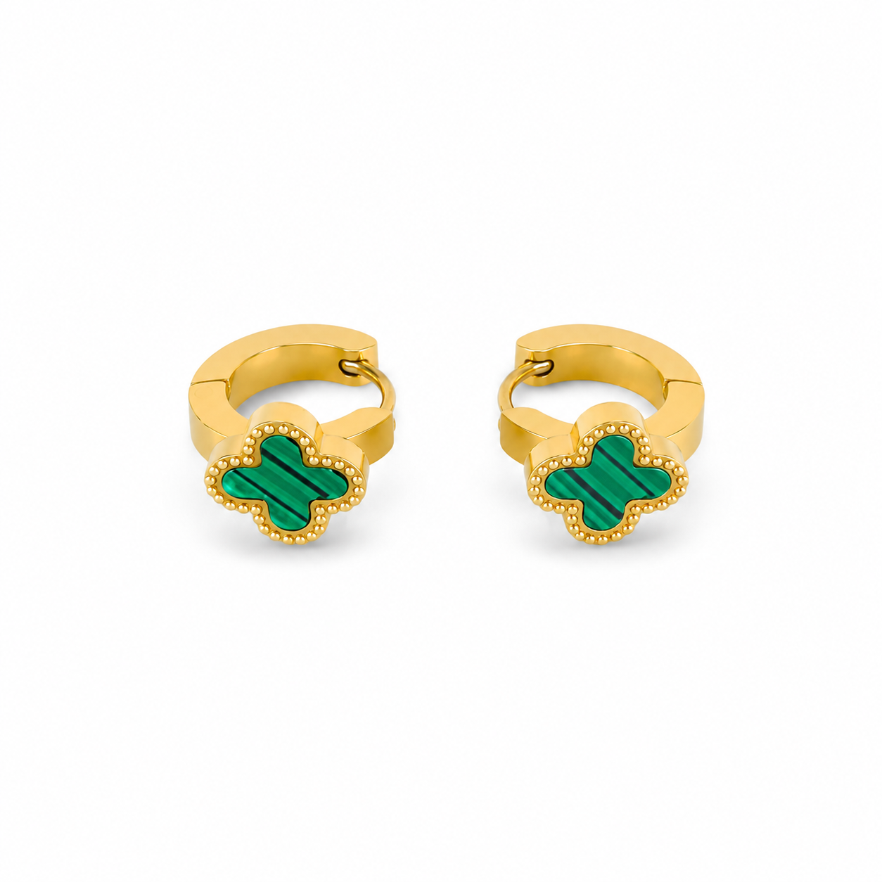 green clover ring earrings