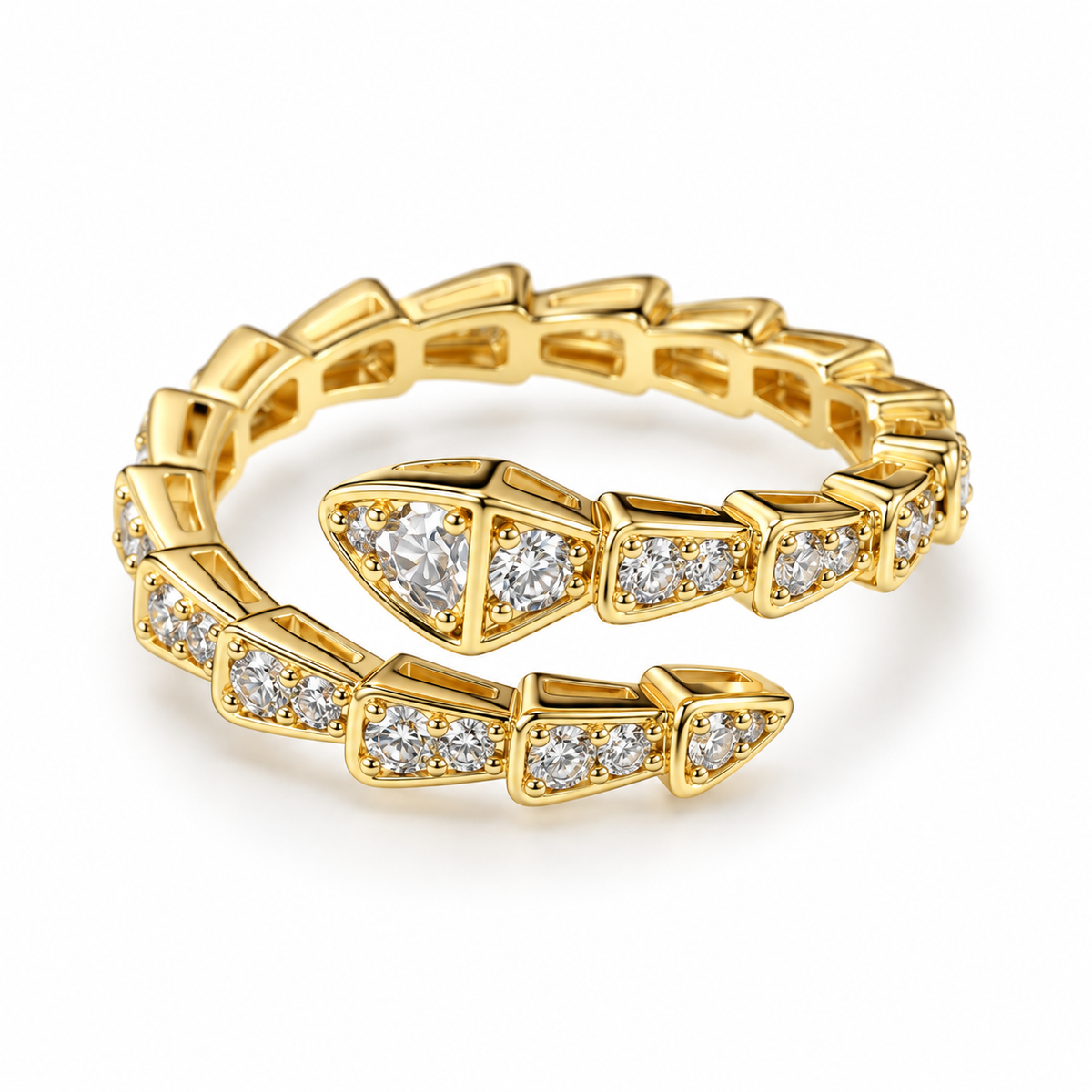 Snake Spark Wrap Ring – Modern Elegance
