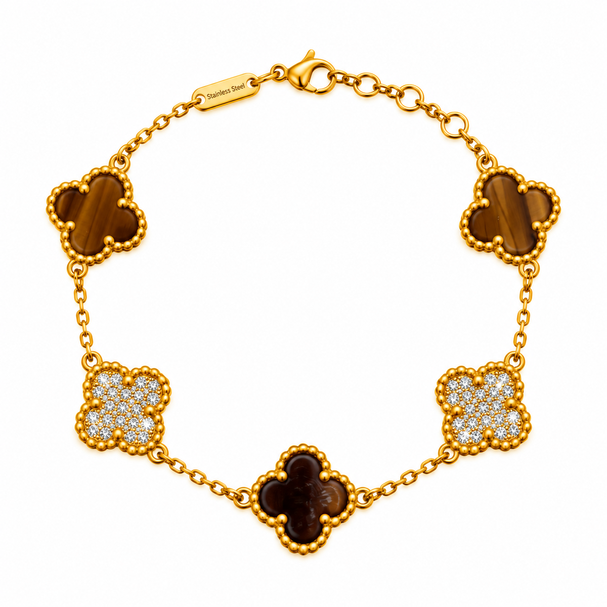 Colorful with stone Clover bracelet