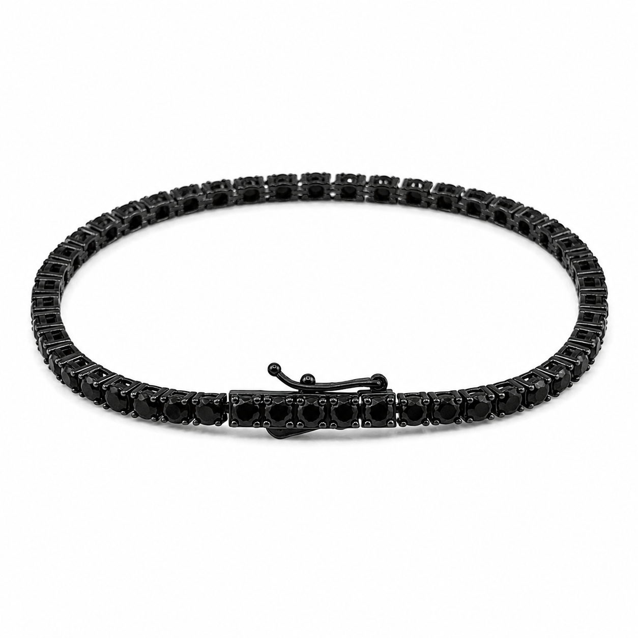 Silver 925 full black(3mm) Tennis Bracelet – Ultra Black Luxe Edition