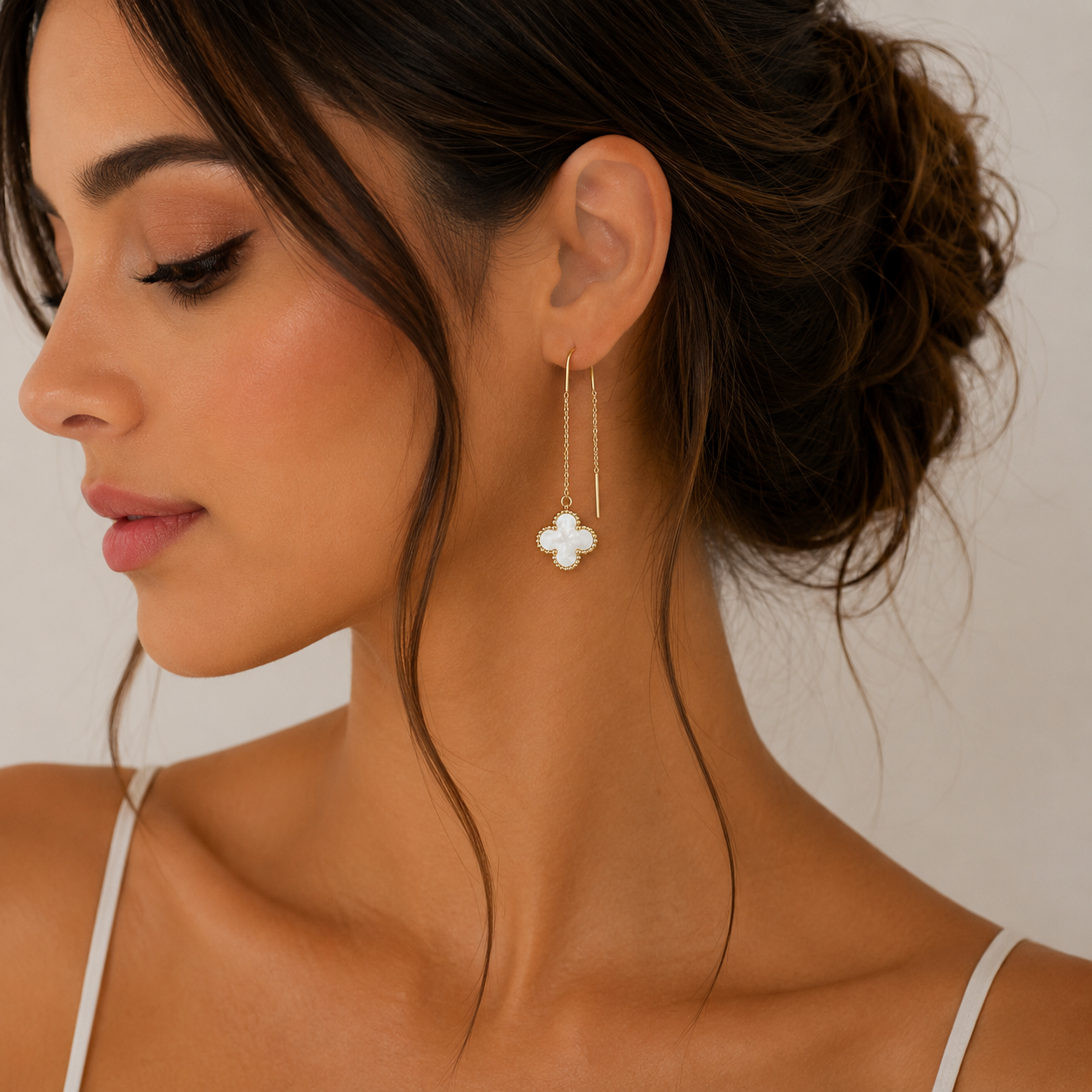 Vancleef Threader Earrings – Black & Green
