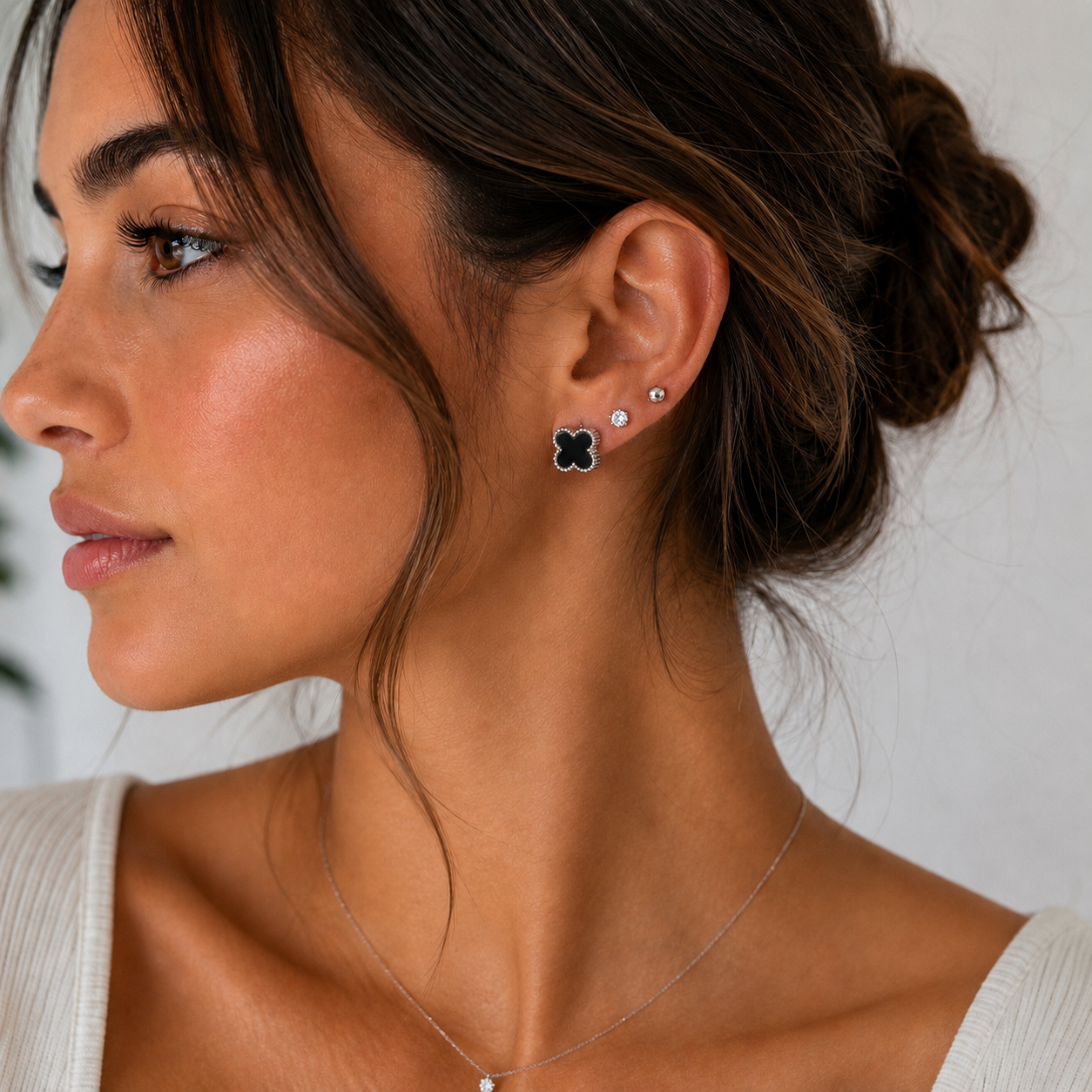 ✨ Silver Trio Stud Earrings Set