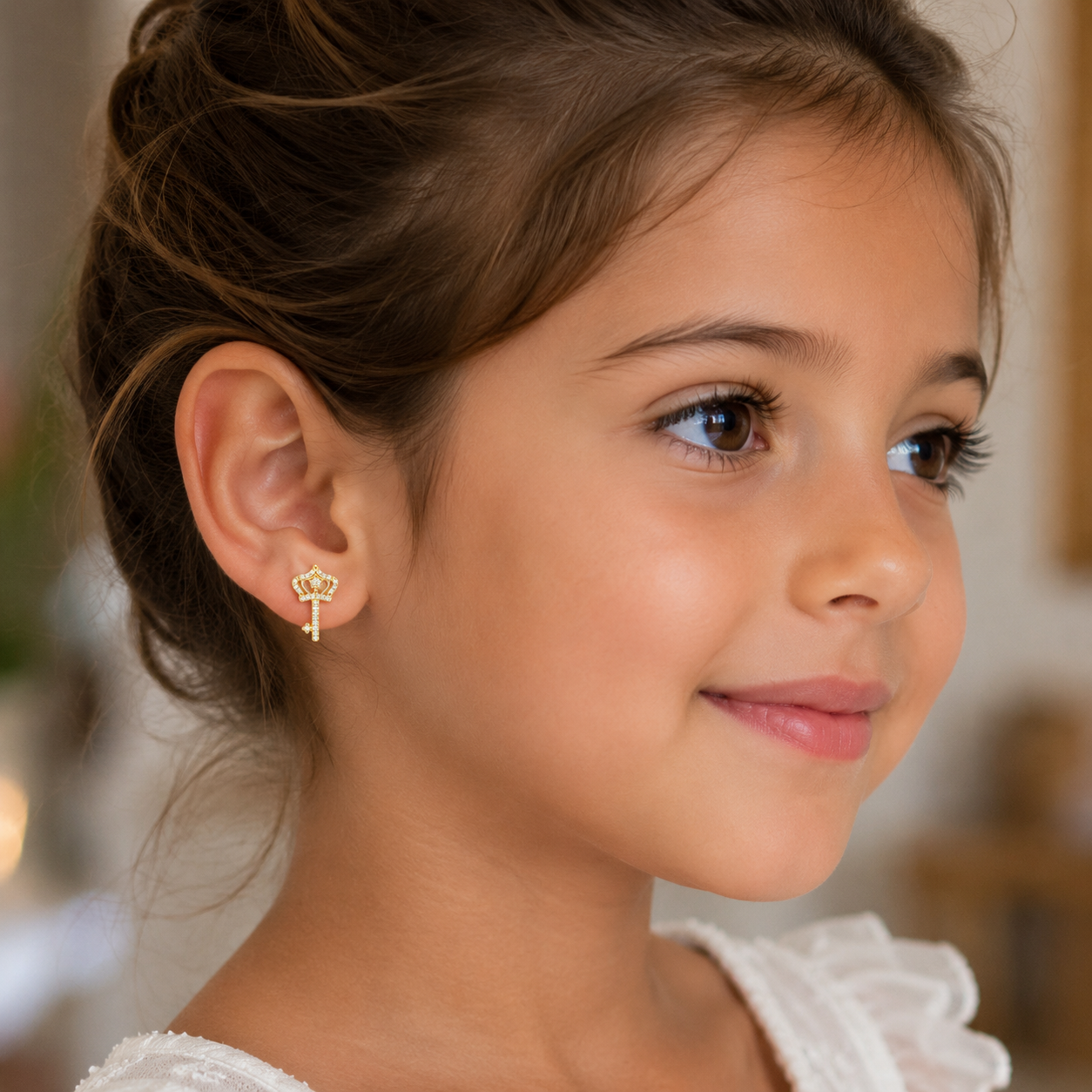 Kid-Royal Key Stud Earrings