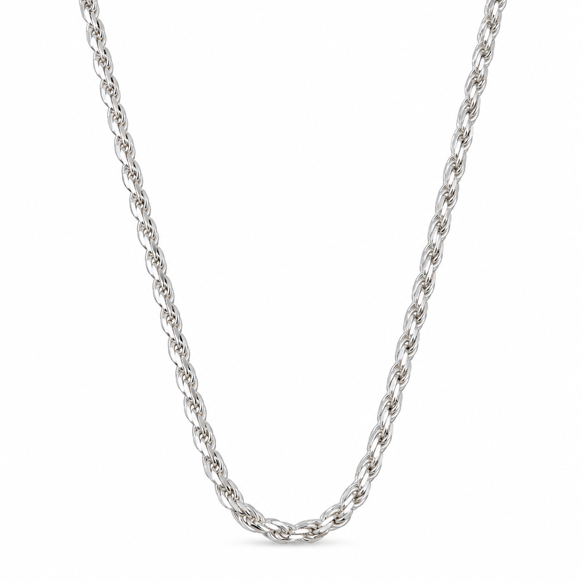Silver 925 Corda Twisted Rope Chain(60cm)
