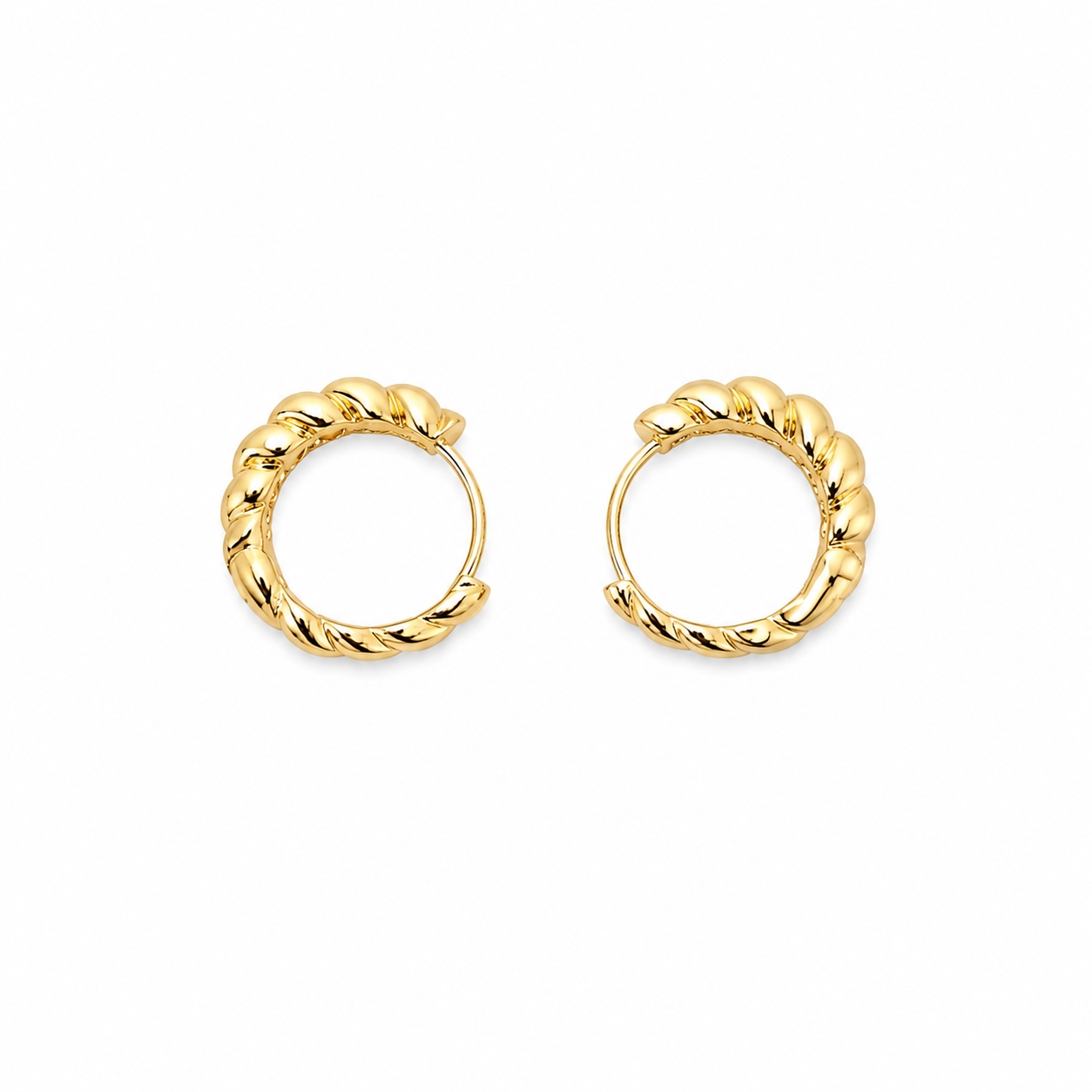 Twisted Rope Gold Huggie Earrings – Available in 3 Sizes ✨