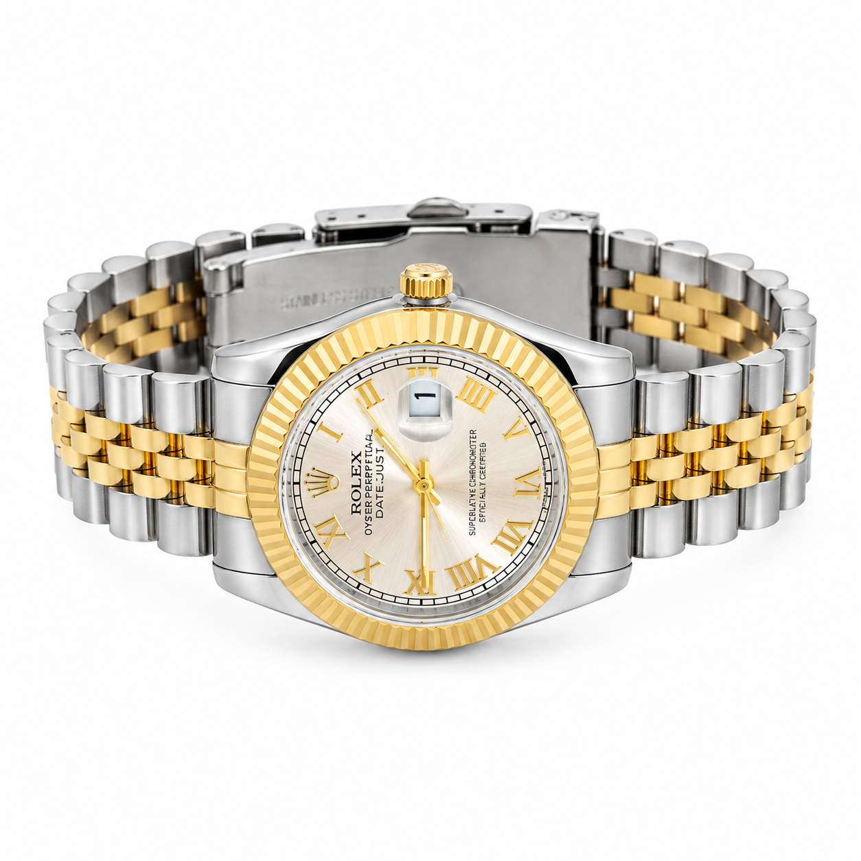 Two-Tone Silver & Gold Luxury Watch