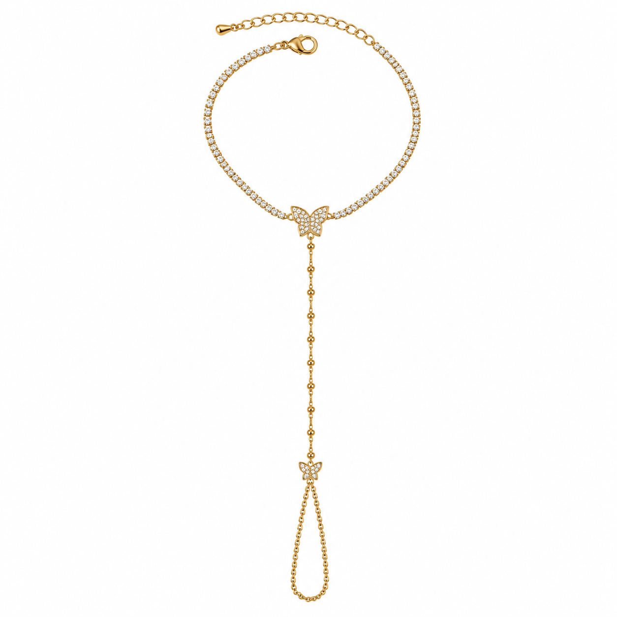 Butterfly Charm Hand Chain Bracelet