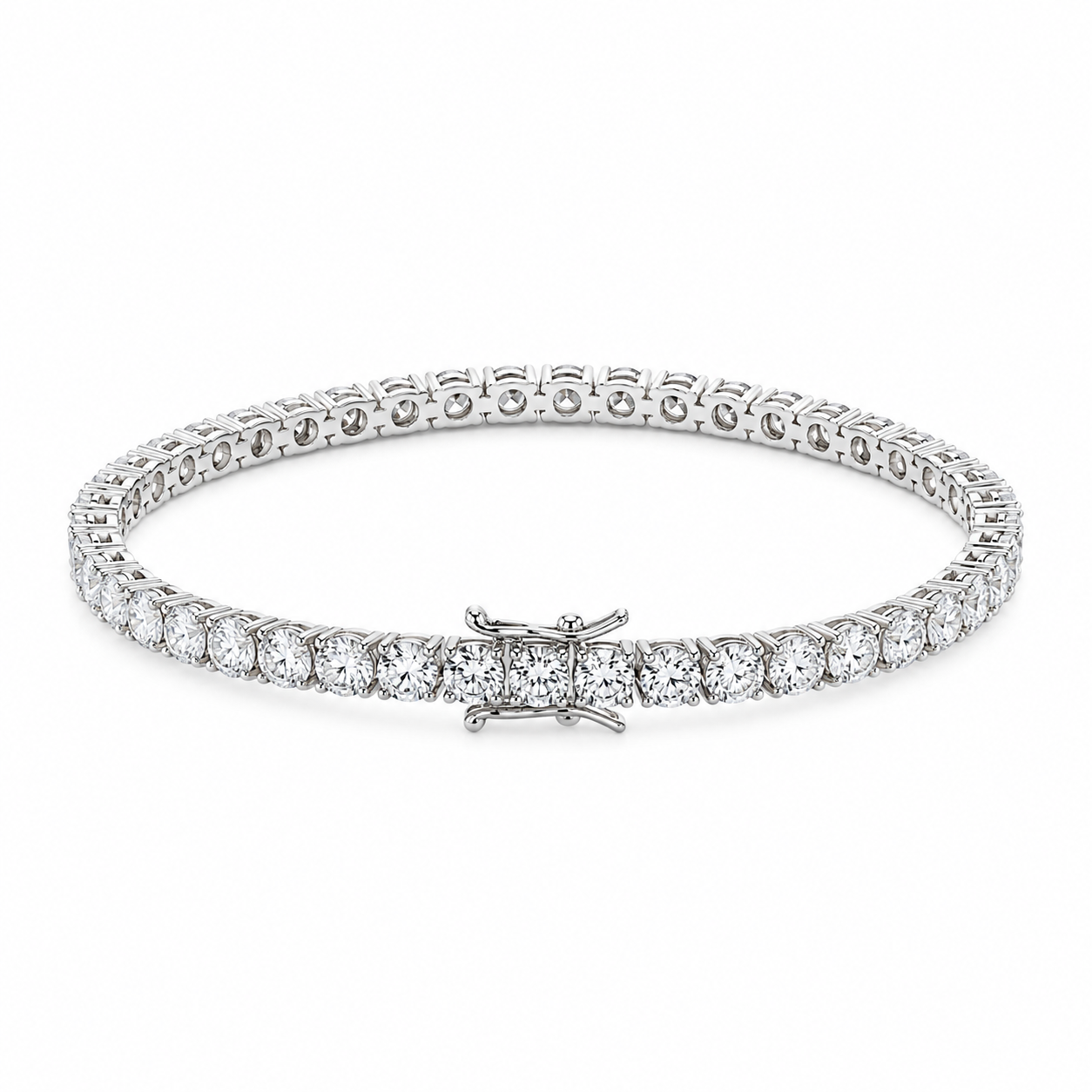 stainless steel Cubic zirconia silver color Tennis Bracelet ( 5mm )