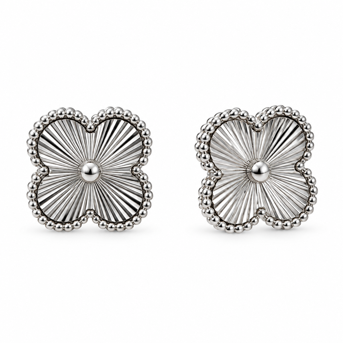 VIP Silver-Tone Sunburst Clover Earrings