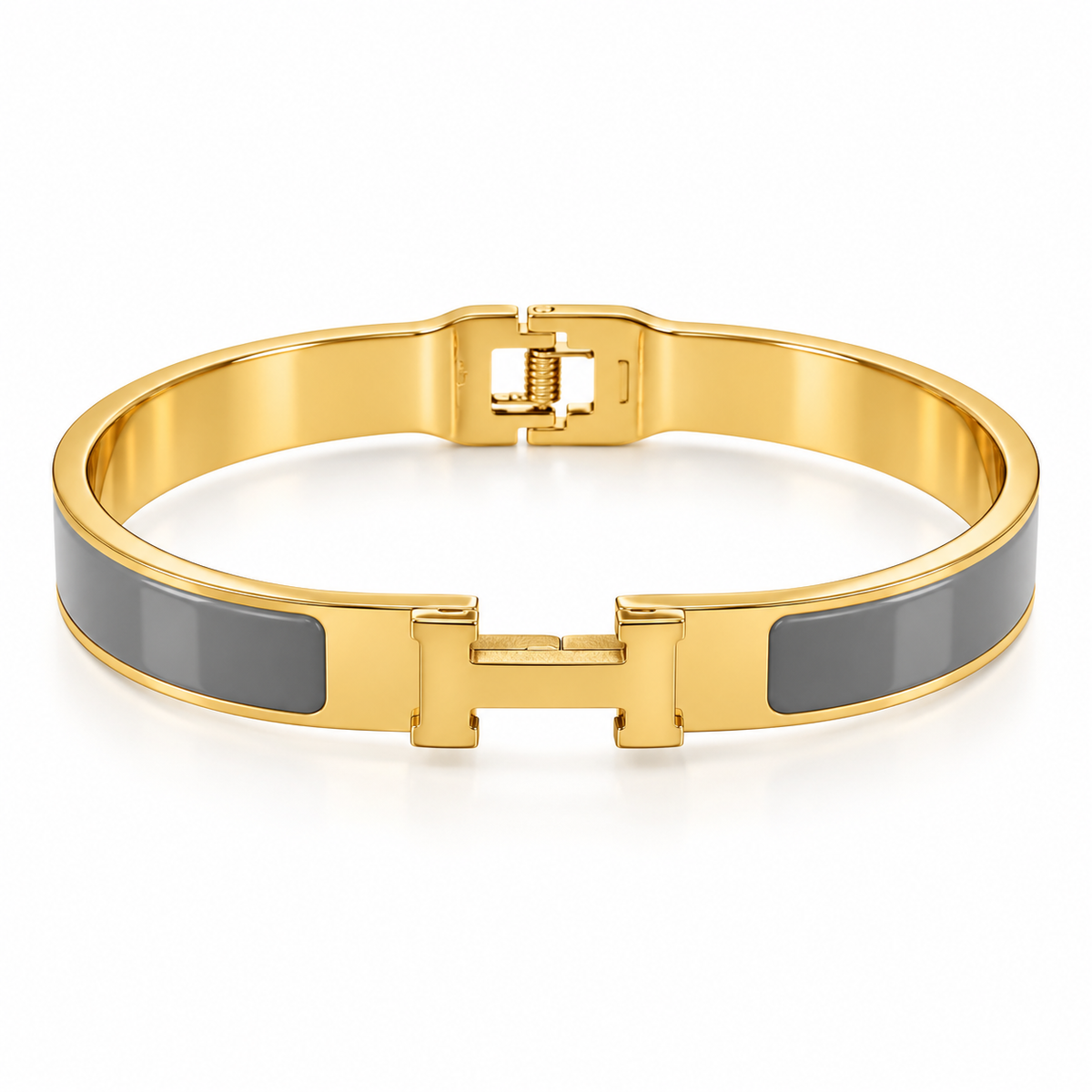 Tangerine Enamel Interlock Bangle